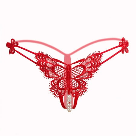 

Umitay Women tempting Underwear LaceTransparent Panties Thongs G String Pearl tempting Lingerie