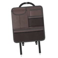 thumbnail image 4 of Protector de asiento trasero de coche, almacenamiento para viajes, alfombrilla resistente de cuero PU para patadas de coche. marrón, 4 of 7