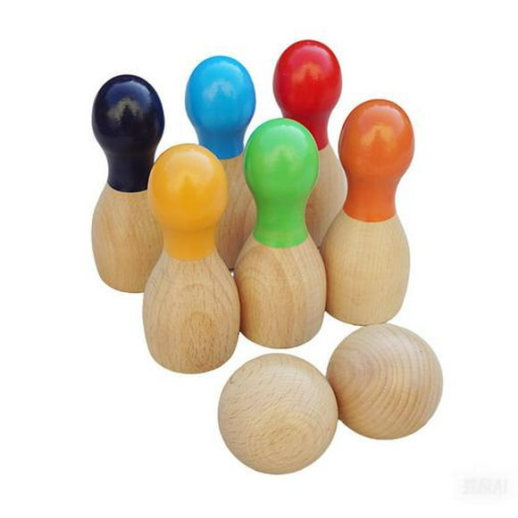 Miangastore 1 Set Kids Bowling Set: Wooden Bowling Games For Kids - Outdoor Indoor Play - Mini Size For Family Gatherings And Parties