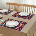thumbnail image 3 of Retro Paisley Placemats Set of 4, Flax Linen Table Mats with Heat Resistant Wrinkle Free Finish Featuring Bohemian Vintage Floral and Ethnic Mandala Patterns, 3 of 6
