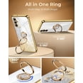 thumbnail image 2 of Étui pour Galaxy S24 Plus avec Support, Double Anneau, Étui de Téléphone de Luxe Bling pour Femmes et Filles, Cœur, Or, 2 of 4