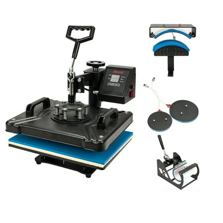 Digital Nail Printer Machine Ktaxon 5 In 1 Digital Power Control Transfer Sublimation Hot Heat Press Machine LCD Timer for T-Shirt/Mug/Plate/Hat/ Cap DIY Printer New ()