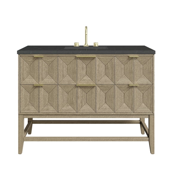 James Martin Vanities D100-V48-3Csp Emmeline 48" Single Basin Ash Wood Vanity Set - Pebble