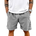 thumbnail image 7 of Dwelliawo Mens Corduroy Shorts Loose Fit Wide Leg Corduroy Short Travel Lightweight Elastic Waist Shorts Pant Knee Length Drawstring Shorts Gray M, 7 of 7