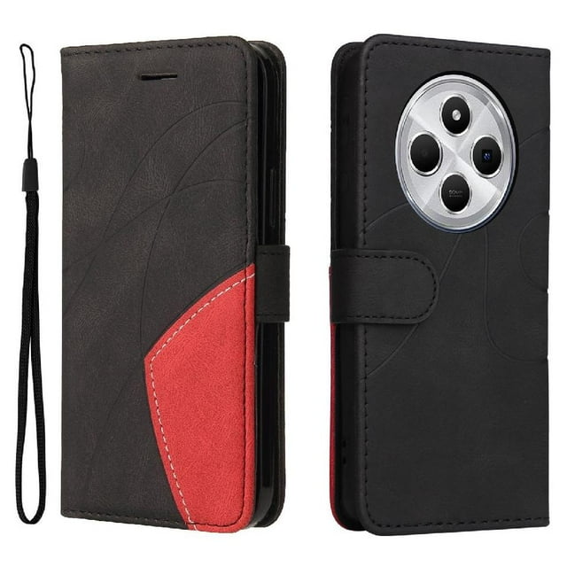 GANGXUN Flip Case for Xiaomi POCO C75 – Leather Wallet Cover with Card Slots, Kickstand & Color Stitching Protective Folio