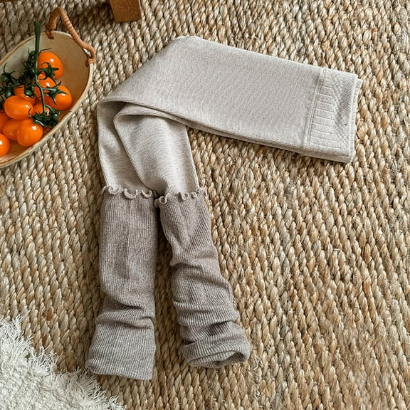 UQJfacai Girls Tights Patchwork Seamless Footed Leggings Pantyhose Winter Warm Strechy Soft Ribbed Knit Cotton Pants Stockings 5-15 Years