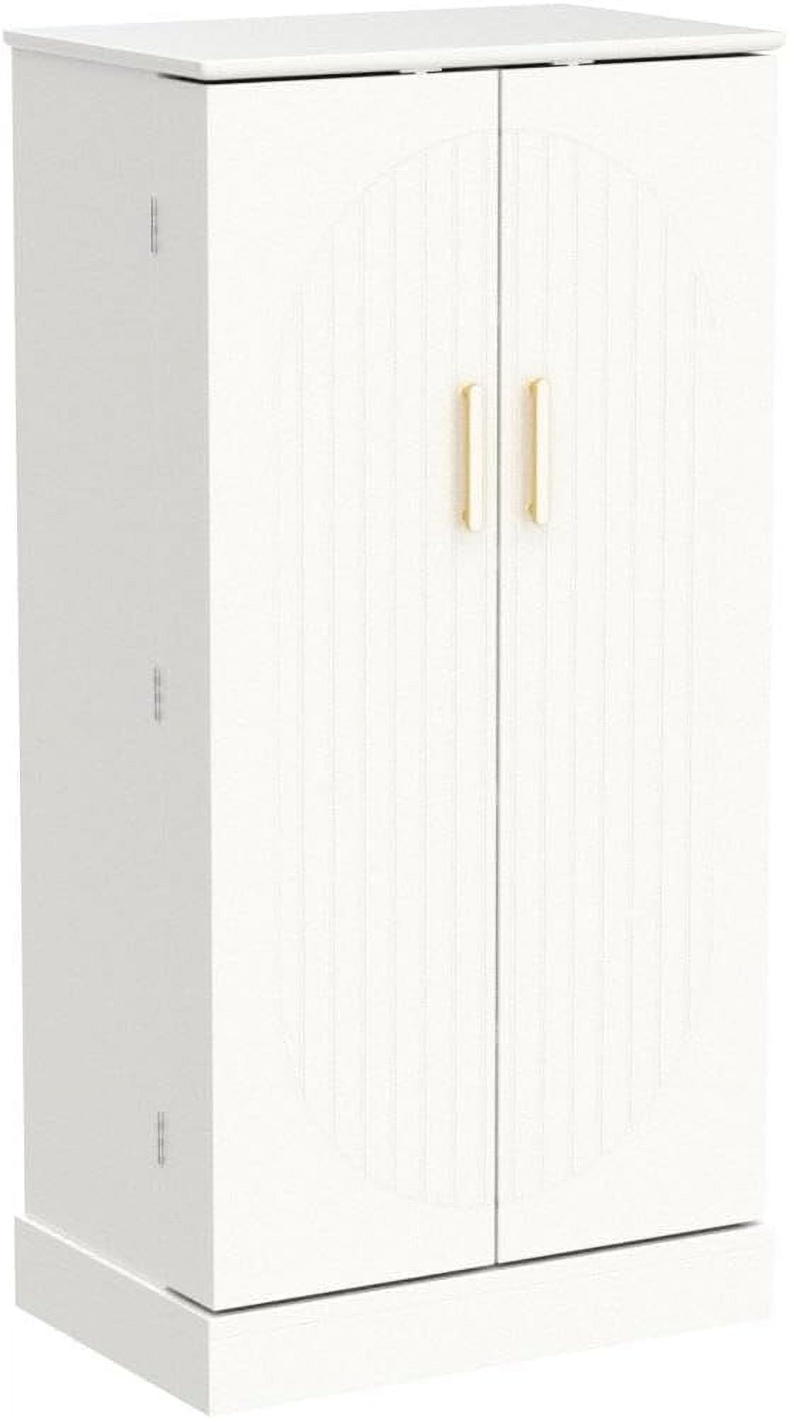 47” Kitchen Pantry Cabinets, Freestanding Kitchen Pantry Storage Cabinet with Doors and Adjustable Shelves, Buffet Cupboards Storage Cabinet for Home Office Use, White