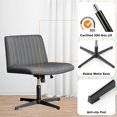 SKOK Heavy-Duty Armless Desk Chair, Adjustable Swivel, Rocking and Height Office Chair No Wheels 