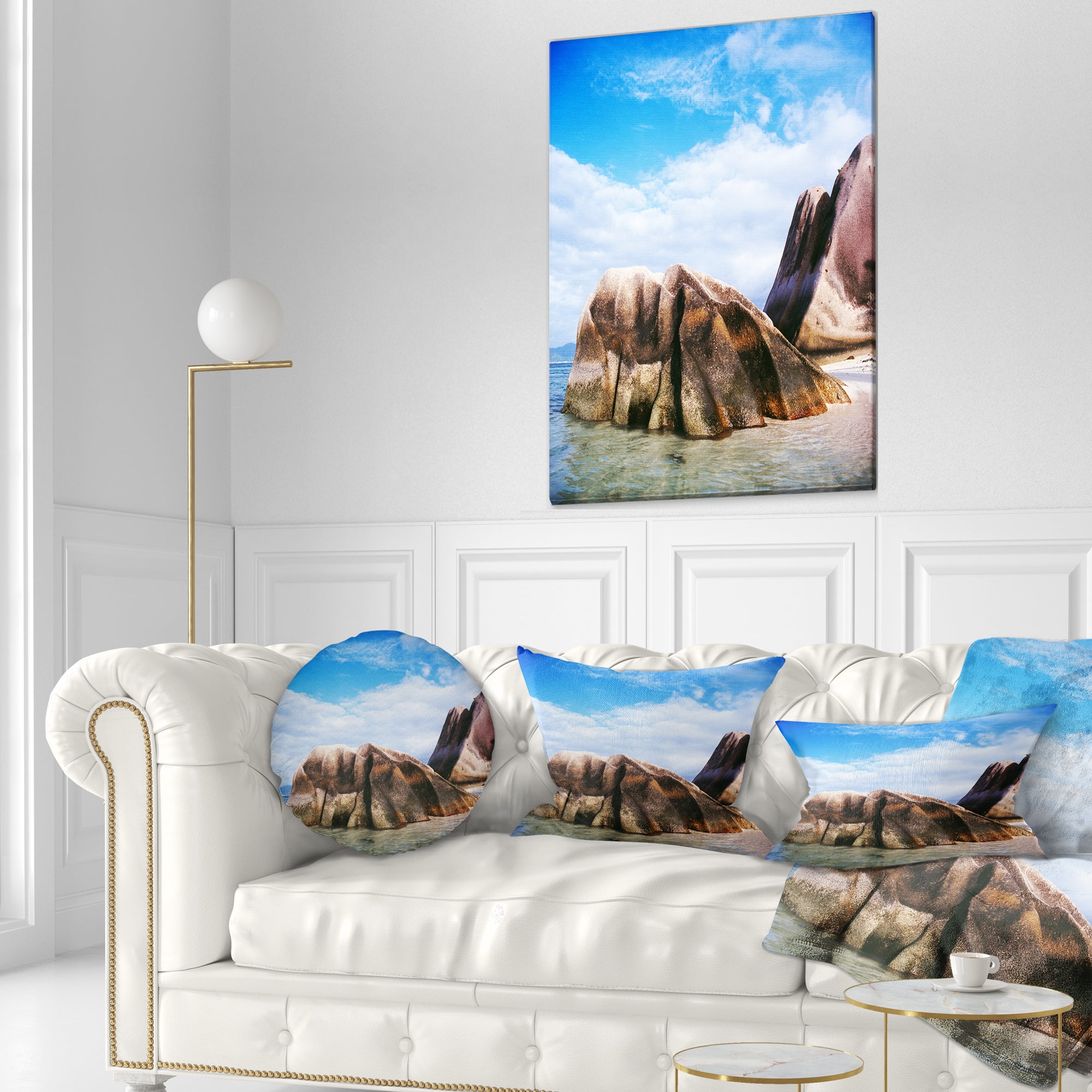 Designart 12" x 20" Multi-color Polyester Throw Pillow