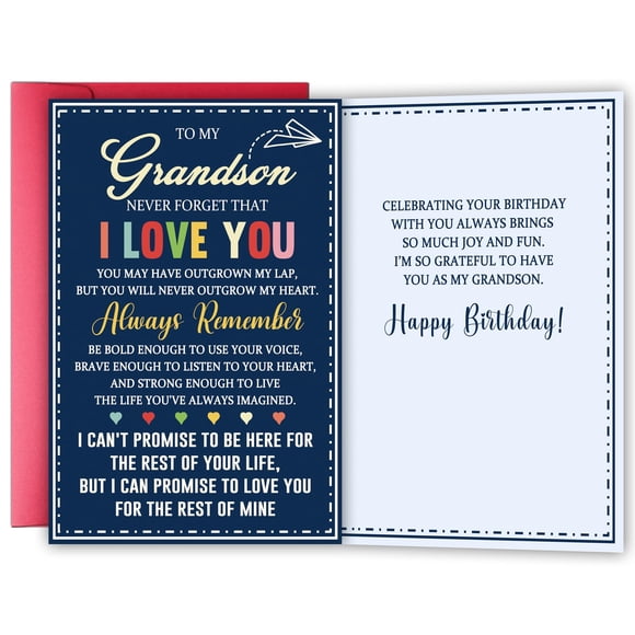 Tarjeta de felicitación YIWANSIN de deseos de cumpleaños para nieto