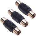 thumbnail image 1 of (pack Of 3) Rca Adapter By Keple Extension Cable Jack Converter Female To Female Plug Video Audio Coupler For Backup Camera, Car, Surveillance, Dvd Pl, 1 of 3