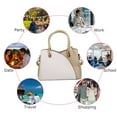 thumbnail image 4 of Women PU Leather Crossbody Handbag, Chic Tote Bags Satchel Crossbody Bag Shoulder Bags Purse for Wedding Party Prom Purse Gift for Girl Mom, White, 4 of 10