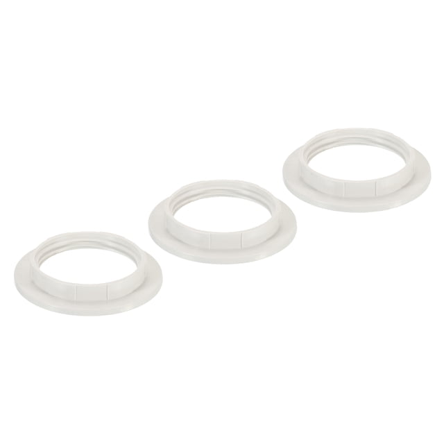 Uxcell E26 Light Socket Rings Lamp Shade Holder Adapter Ring for Light Fixtures White 3 pack