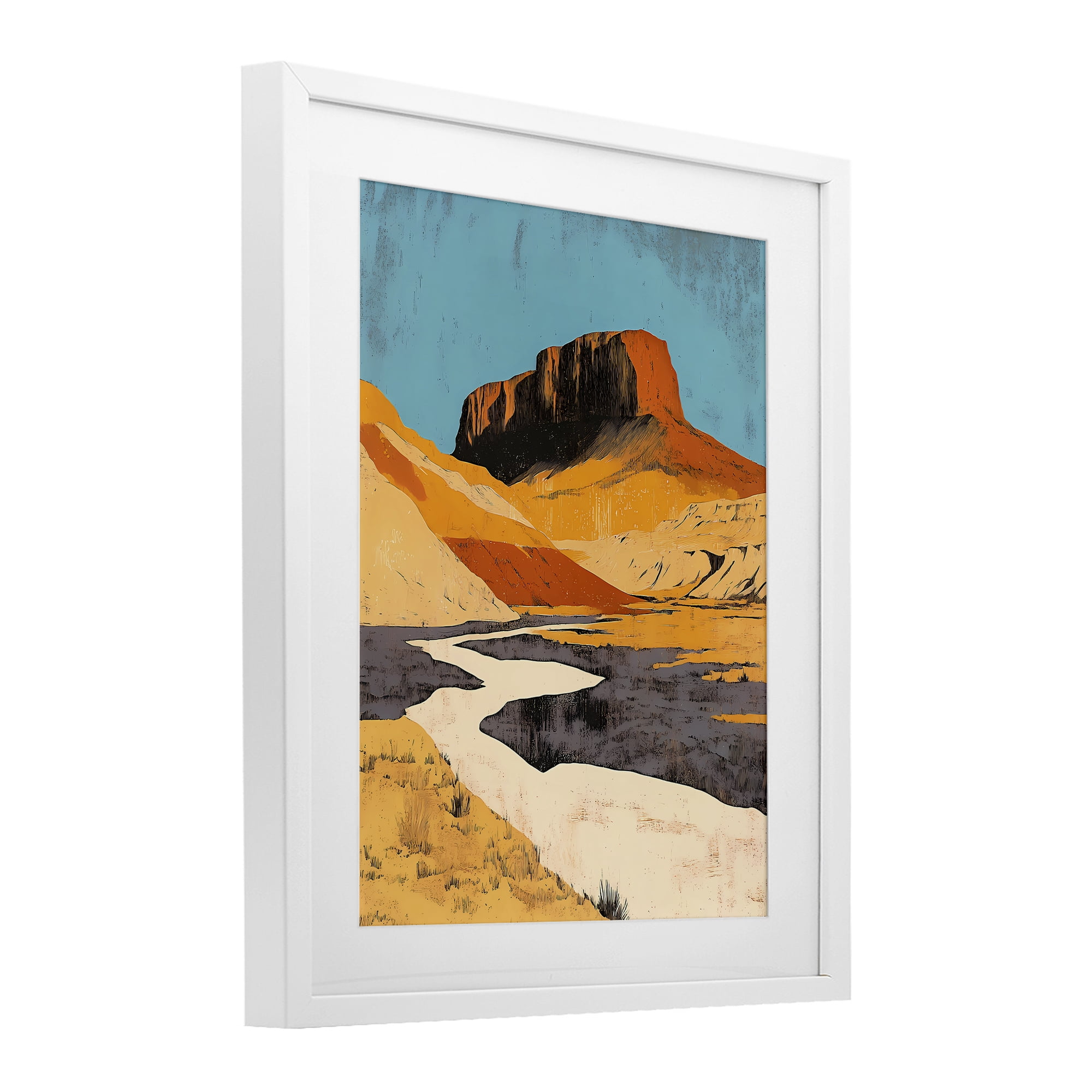 Stupell Industries Vintage Canyon Pass White Framed Print Under Glass, design by Walker Noble
