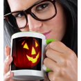 thumbnail image 2 of 3dRose, Halloween Jack o Lantern, 15oz Two-Tone Green Mug, 2 of 7