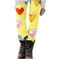 thumbnail image 6 of Feancey Prime Sales Heart Print High Waisted Leggings for Women Tummy Control Seamless Tights Valentine's Day Stretchy Skinny Workout Yoga Pants Yellow M, 6 of 8