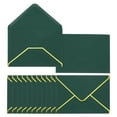 thumbnail image 1 of Uxcell 50 Pack A6 Envelopes, 4x6 Card V Flap Envelope Round Edge Valentine Envelopes with Gold Border for Office Wedding Card Invitations Graduation Party Gift, Dark Green, 1 of 8