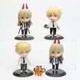 thumbnail image 1 of 4 Pcs Chainsaw Man Action Figure Anime Character Model Doll Toys Car Decoration Ornament, 1 of 7