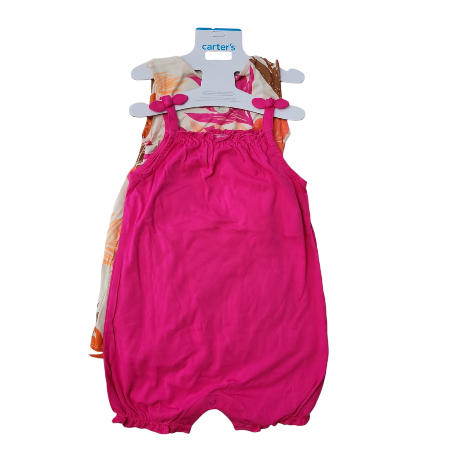 Carter's Infant/Toddler Girl's 2 Piece Dress and Romper Outfit Set (Pink Floral, 9M)