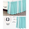 thumbnail image 3 of Aqua Striped Wrap Around Bed Skirts for King Bed 16" Drop,Bed Skirt with Adjustable Elastic Belt Dust Ruffle Bed Valance for Bedroom Hotel Luxurious White Stripes Modern Abstract Art Bed Frame Cover, 3 of 7