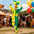 thumbnail image 2 of KKBOTIVE Clown Outfit Set for Adult - Funny Design Carnival Party Clothes with 1Pc Bodysuit + Hat Stage Performance Show Apparel ( Green Size: XXXXXL ), 2 of 5