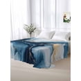 thumbnail image 5 of Navy Blue Marble California King Size Flat Sheet, Wrinkleproof & Fadeproof Cooling Flat Bed Sheet Only, Modern Abstract Ink Painting Breathable Soft Bedding Top Sheets 108 x 98 Inches, 5 of 8