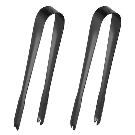 

2 Pcs Gold Ice Tongs Small Serving Tongs Stainless Steel Appetizers Tongs Sugar Tongs Food Cookie Clamp for Coffee Tea Dessert Ice Cube Black