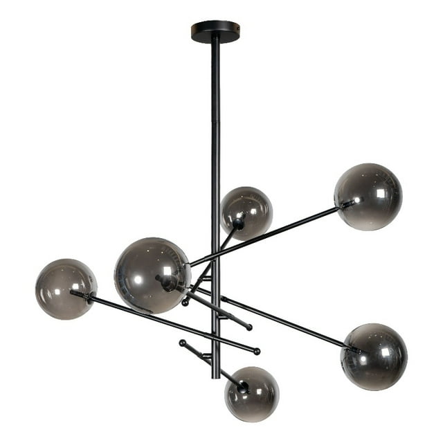 Gild Design House Lustre Sputnik en Métal et Verre Noir Javier 6