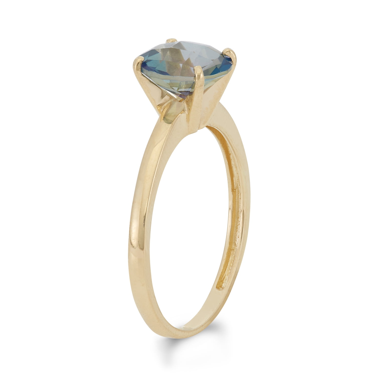 10k gold round gemstone ring