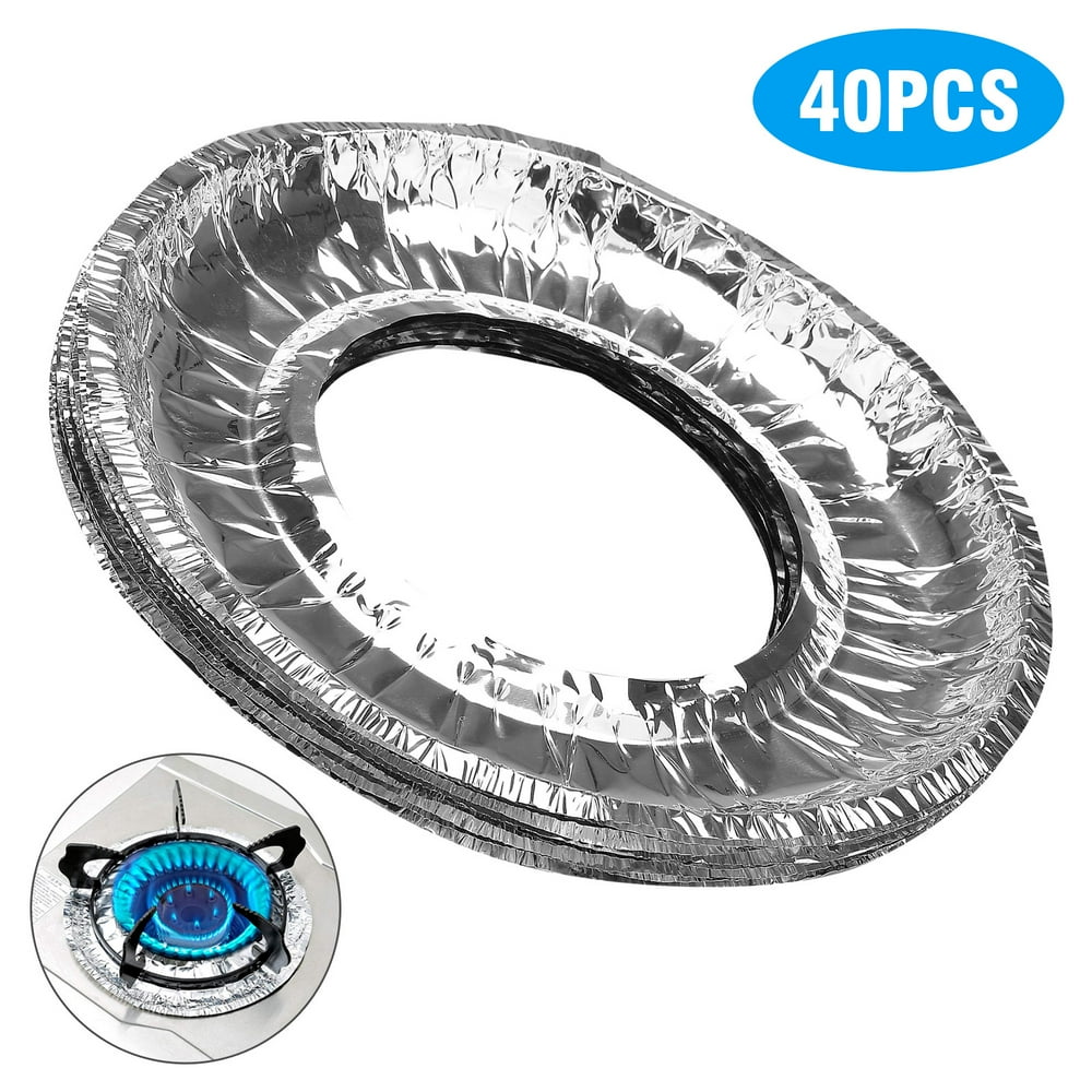 40Pcs Aluminum Foil Round Stove Burner Covers, EEEkit Gas Range