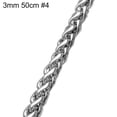 thumbnail image 1 of Flmtop Collier Chaîne à Maillons Torsadés en Acier Inoxydable Plaqué Argent 2-9 mm pour Hommes et Femmes, 1 of 10