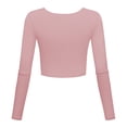 thumbnail image 5 of CHUOU Women Fashion Lightweight Yoga Crop Tops Slim Fit Long Sleeve Workout T Shirts Blouse, 5 of 5