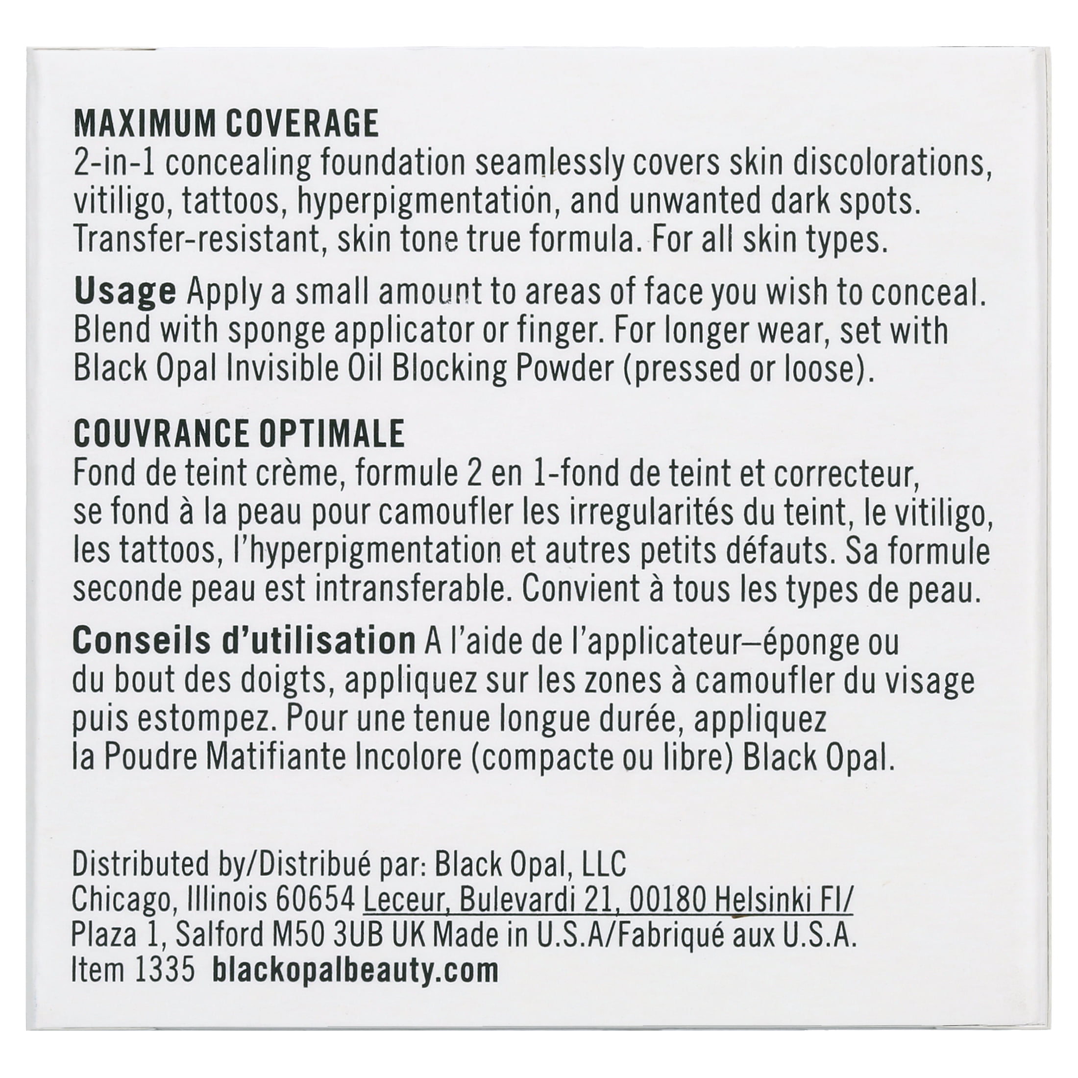 Black Opal Total Coverage Concealing Foundation, Medium to Full Coverage, Beautiful Bronze, 0.40 oz