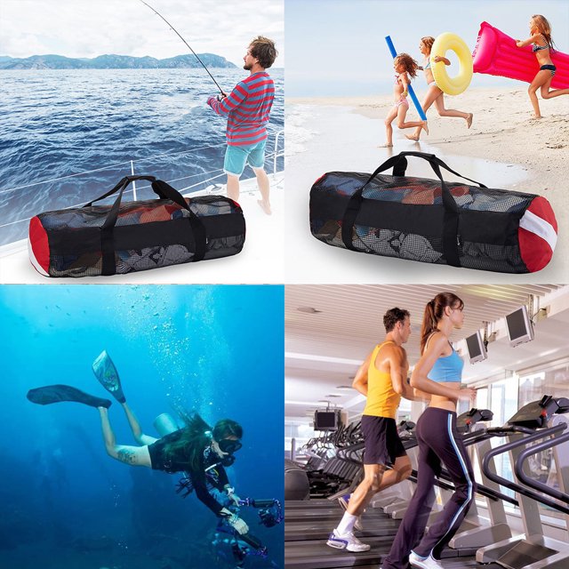Bolsa Deportiva Bolsa de lona deportiva Bolsas de playa de buceo de malla extra grande con correa para el hombro (circular)