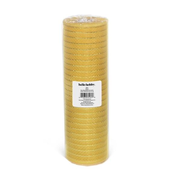 Hello Hobby Yellow Deco Mesh for Crafts, Ribbons and Decorations, 10 in x 10 yd