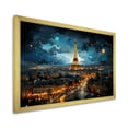 thumbnail image 2 of Designart "Night Views of the Eiffel Tower in Paris" Cityscapes Framed Wall Art Decor - Industrial Yellow Paris Entryway Framed Wall Art, 2 of 6