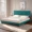 Green, variant on BSHTI 63.8”Queen Size Platform Bed Frame,Sophisticated Look,Upholstered Headboard and Wood Slats Support,Linen-look Polyester Navy Blue