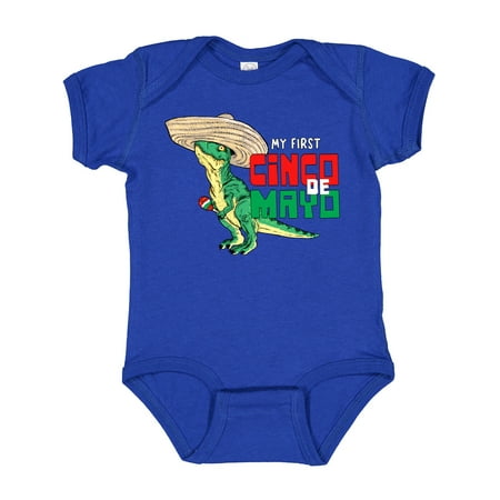 

Inktastic My First Cinco De Mayo Baby Trex in Sombero Gift Baby Boy or Baby Girl Bodysuit