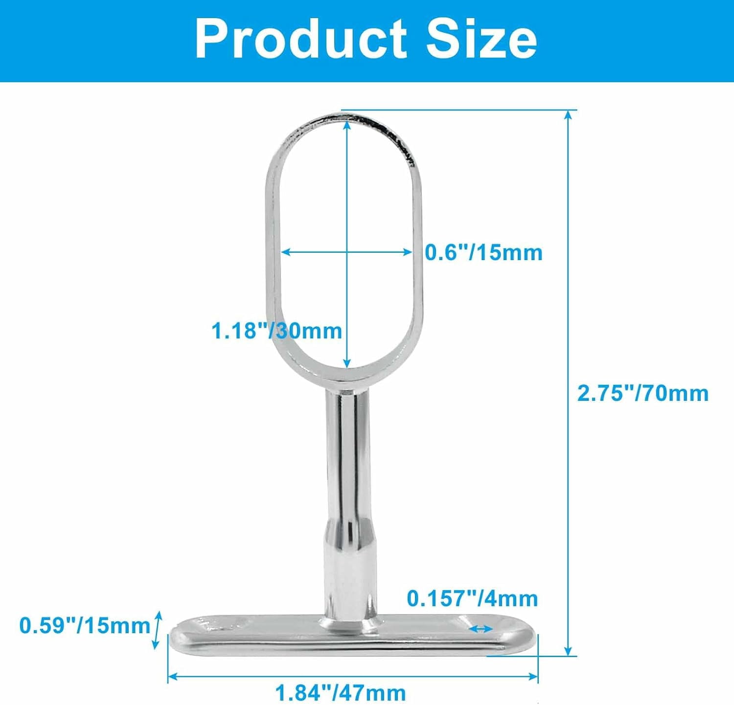 Oval closet rod bracket zinc alloy central mounting bracket, with mounting screws electroplated surface closet flange bracket closet rod bracket silver (thickened)