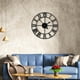 thumbnail image 4 of Reloj de pared Blorple, grande, redondo, moderno, de metal negro, 50 cm, 4 of 9