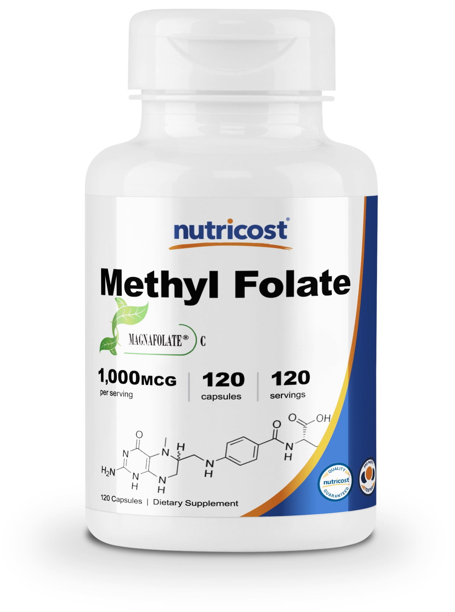 Nutricost Methyl Folate 1000mcg, 120 Vegetarian Capsules Gluten Free