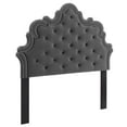 thumbnail image 2 of Modway Arabella Button-Tufted Performance Velvet Twin Headboard in Charcoal, 2 of 9