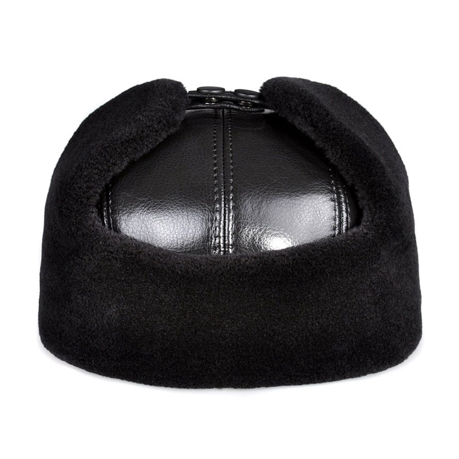 Genuine Leather Men's Bomber Hats With Earlflap Russian Winter