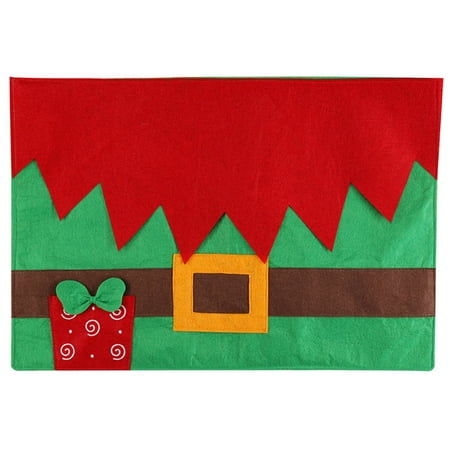 

Holiday Placemats Christmas Cartoon Santa Patterns Table Place Mats With Tableware Holders Themed Party Supplies Red