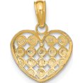 thumbnail image 4 of 14K Yellow & Rhodium With Diamond-Cut Heart Charm (15.93 X 12.8) Made In United States k9311, 4 of 5