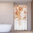 thumbnail image 2 of Orange Eucalyptus Shower Curtain Sets, Watercolor Leaves on The Top Plant with Floral Bathroom Decoration 36x72 Inch with Hooks, 2 of 6