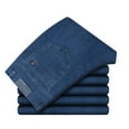 thumbnail image 7 of HomeGardon Mens Pants Mens Elastic Waist Jeans with Zipper and Button, Stretchy Denim Pants for Men Casual Loose Fit, Mens Straight Leg Full Length Washed Jeans Pants Work Pants S-5XL, 7 of 7