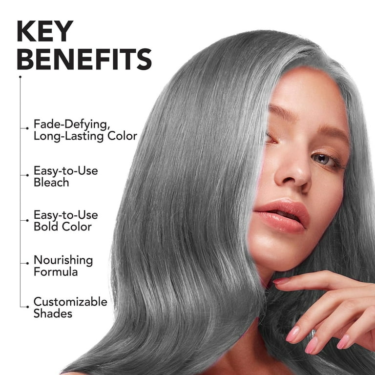 Splat Complete Kit Semi-Permanent Silver Hair Dye with Bleach and