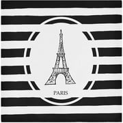 Bestwell Valentine Paris Eiffel Tower Black White Stripes Cloth Napkin Kitchen Dining Table Decor Festive for Gathering Party Favors Romantic for Girlfriend, Mother 4 Pack 20" 20"