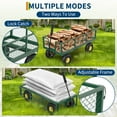 thumbnail image 6 of 900 lbs Garden Cart with Removable Mesh Sides, Heavy Duty Steel Garden Wagon with 10" Pneumatic Tires & 180°Rotating Handle, Yard Cary Utility Wagon for Lawn Backyard Use, Green Black & Yellow, 6 of 9
